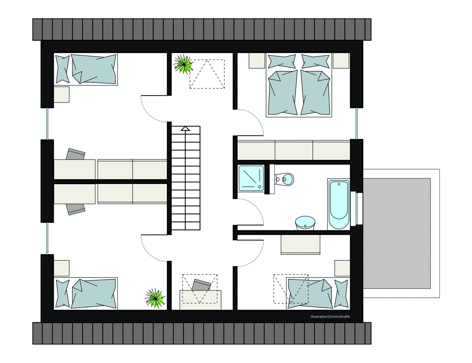 Fertighaus ProFamily 160/20 von ProHaus Schlüsselfertig ab 375787€, Satteldach-Klassiker Grundriss 2