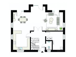 Fertighaus ProFamily 163/20 von ProHaus Schlüsselfertig ab 379905€, Satteldach-Klassiker Grundriss 1
