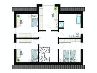 Fertighaus ProFamily 163/20 von ProHaus Schlüsselfertig ab 379905€, Satteldach-Klassiker Grundriss 2