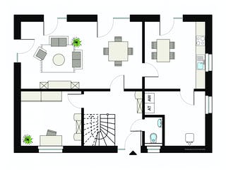Fertighaus ProFamily 165/20 von ProHaus Schlüsselfertig ab 376446€, Satteldach-Klassiker Grundriss 1