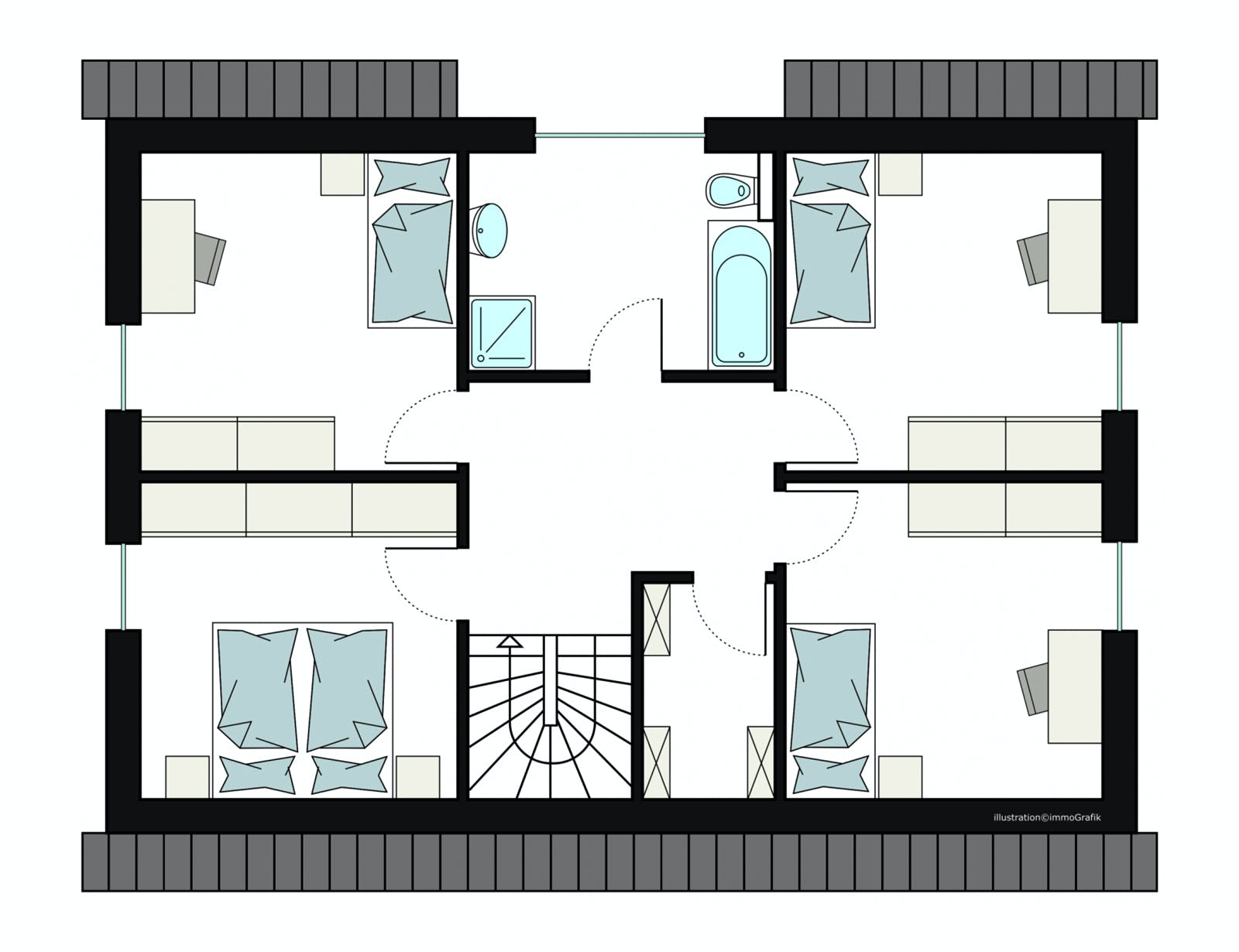 Fertighaus ProFamily 165/20 von ProHaus Schlüsselfertig ab 376446€, Satteldach-Klassiker Grundriss 2