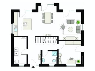 Fertighaus ProFamily 167/20 von ProHaus Schlüsselfertig ab 397436€, Satteldach-Klassiker Grundriss 1