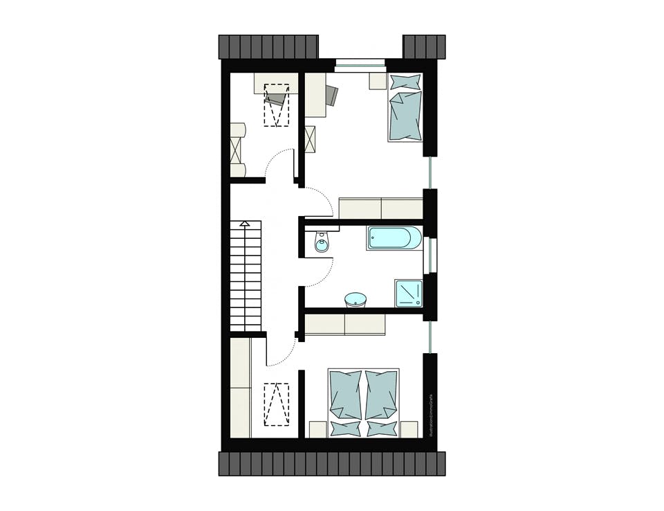Fertighaus ProGeneration 119-119/20 von ProHaus Schlüsselfertig ab 317952€, Satteldach-Klassiker Grundriss 2