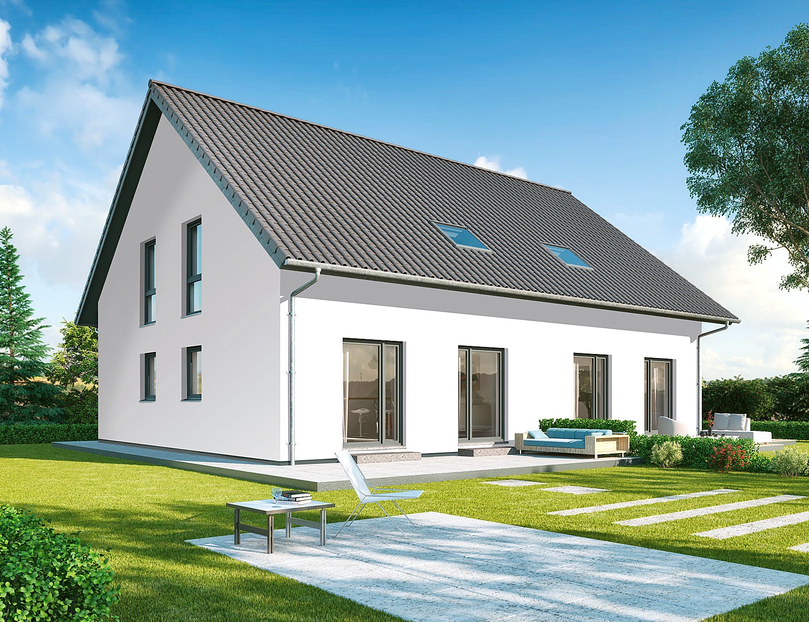 Fertighaus ProGeneration 119/20 von ProHaus Schlüsselfertig ab 298899€, Satteldach-Klassiker Außenansicht 1