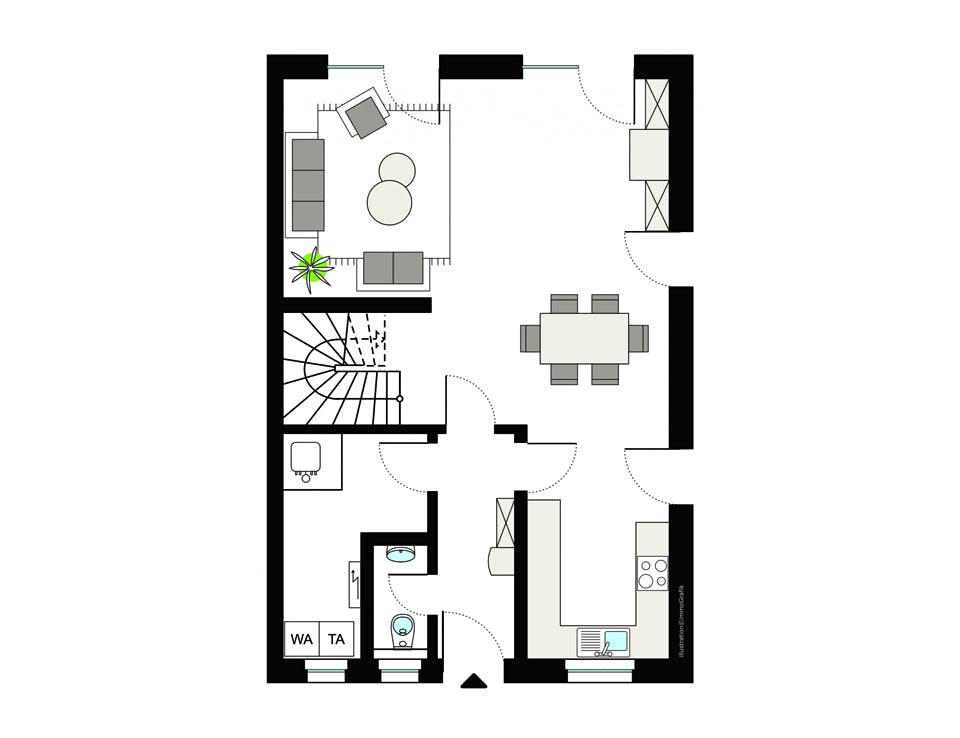 Fertighaus ProGeneration 129/20 von ProHaus Schlüsselfertig ab 388229€, Satteldach-Klassiker Grundriss 1
