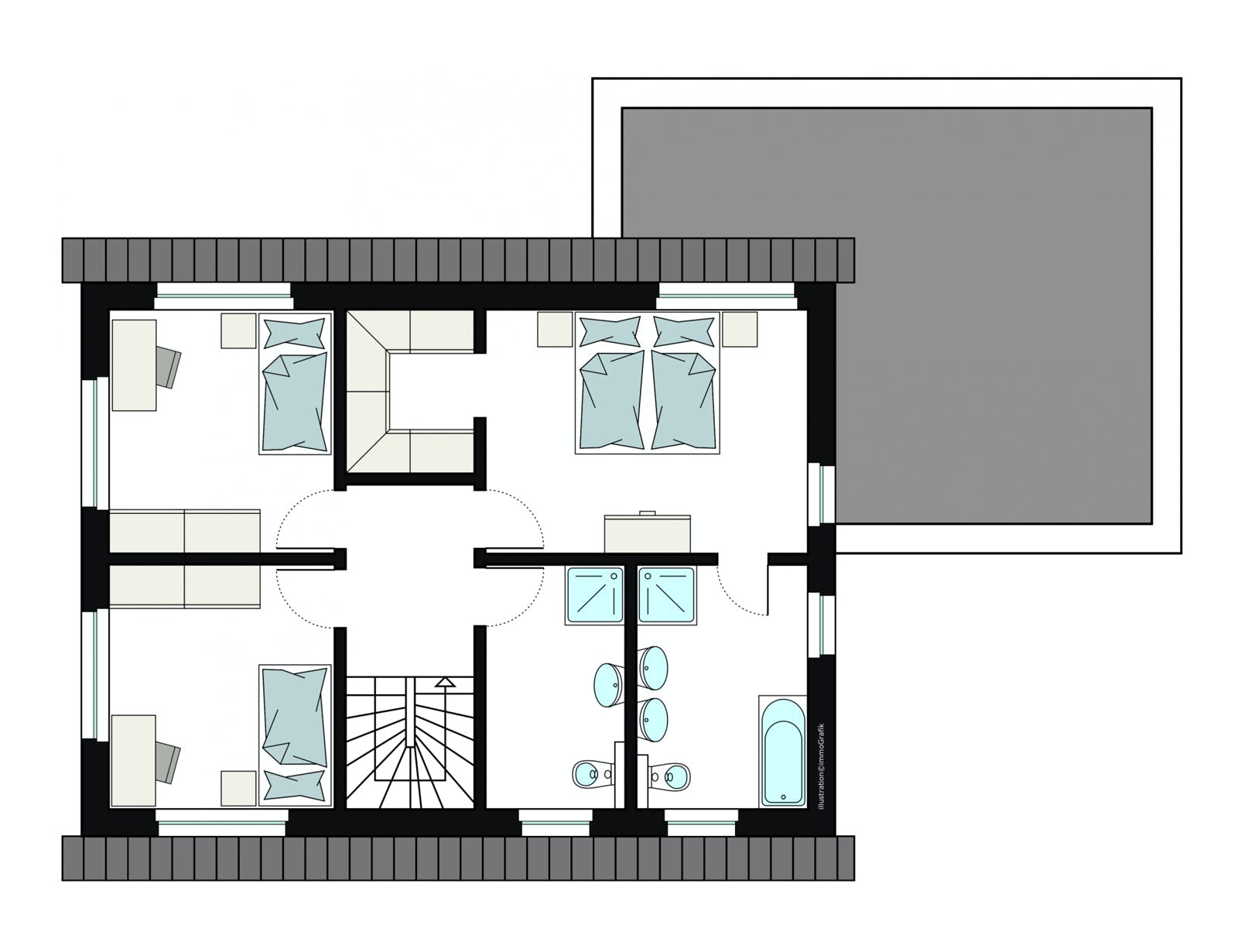 Fertighaus ProGeneration 132-47/20 von ProHaus Schlüsselfertig ab 495710€, Satteldach-Klassiker Grundriss 2