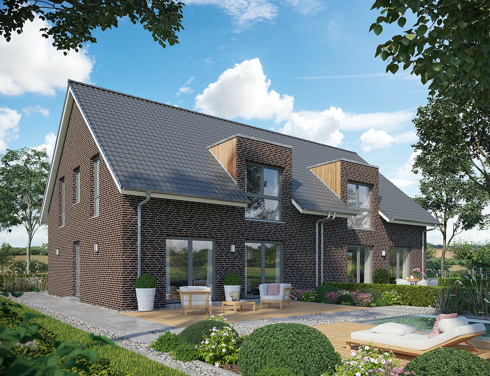 Fertighaus ProGeneration 135/20 von ProHaus Schlüsselfertig ab 325859€, Satteldach-Klassiker Außenansicht 1