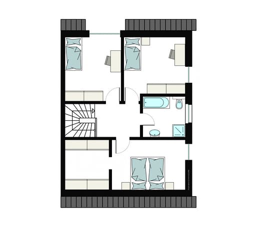 Fertighaus ProGeneration 135/20 von ProHaus Ausbauhaus ab 194200€, Satteldach-Klassiker Grundriss 2