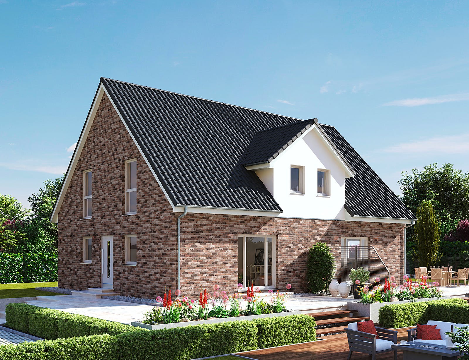 Fertighaus ProGeneration 162-58/20 von ProHaus Schlüsselfertig ab 519110€, Satteldach-Klassiker Außenansicht 1