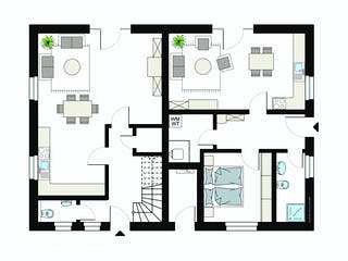 Fertighaus ProGeneration 162-58/20 von ProHaus Schlüsselfertig ab 519110€, Satteldach-Klassiker Grundriss 1