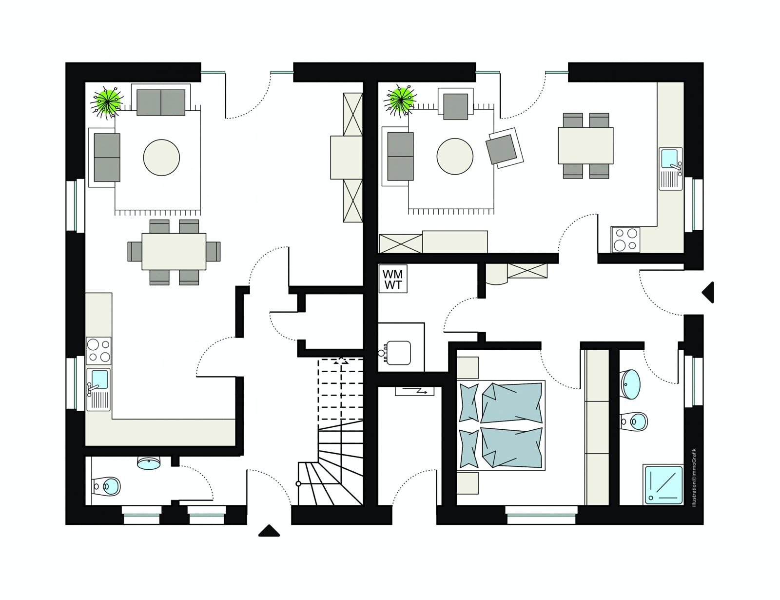 Fertighaus ProGeneration 162-58/20 von ProHaus Schlüsselfertig ab 519110€, Satteldach-Klassiker Grundriss 1
