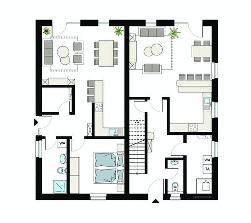 Fertighaus ProGeneration 182-61/20 von ProHaus Ausbauhaus ab 284712€, Satteldach-Klassiker Grundriss 1