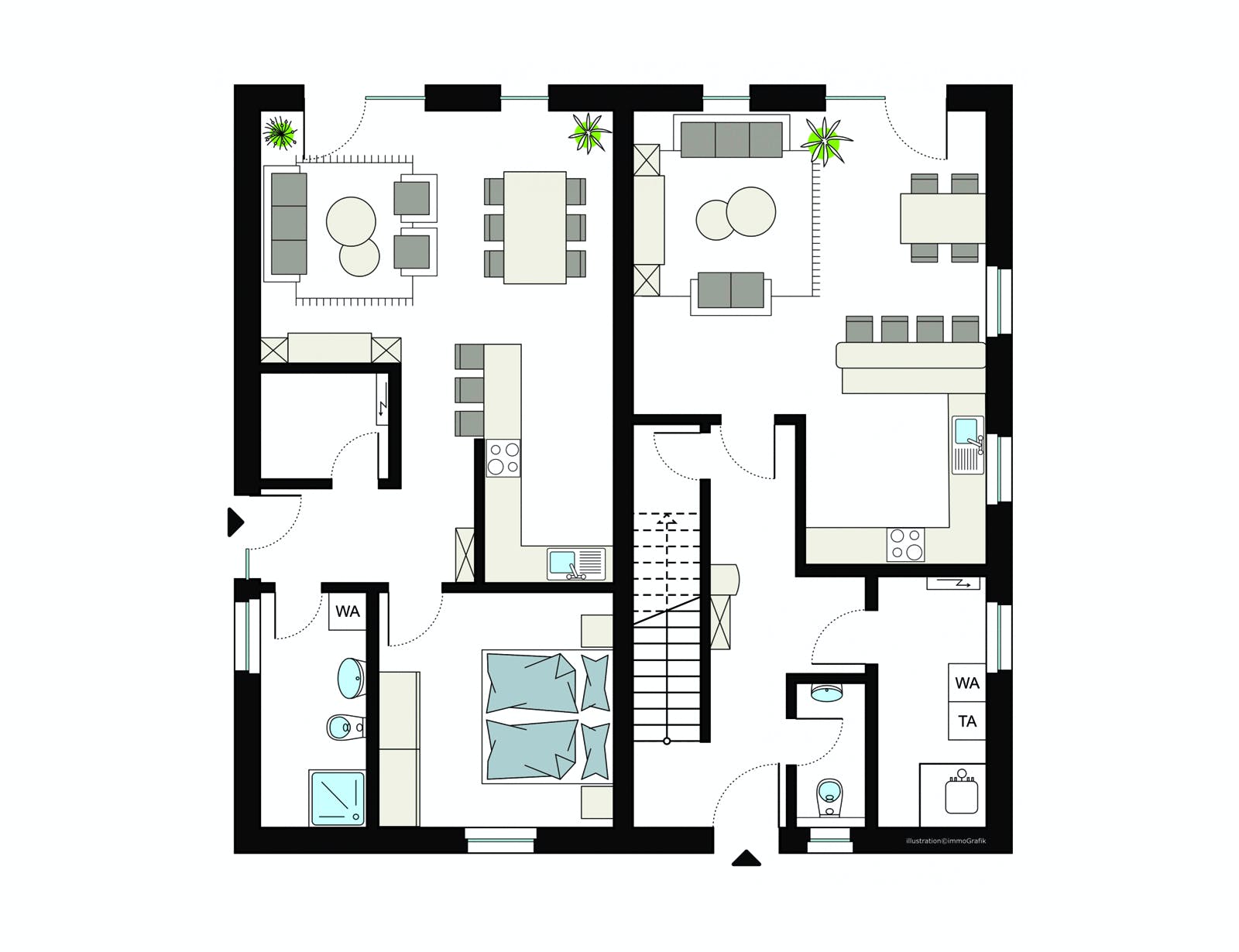 Fertighaus ProGeneration 182-61/20 von ProHaus Schlüsselfertig ab 533609€, Satteldach-Klassiker Grundriss 1