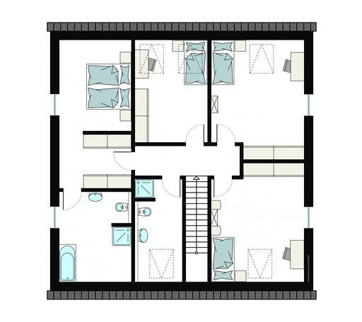 Fertighaus ProGeneration 182-61/20 von ProHaus Ausbauhaus ab 284712€, Satteldach-Klassiker Grundriss 2