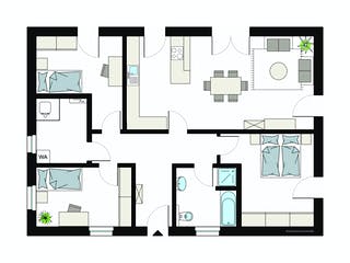 Fertighaus ProLife 105/20 von ProHaus Schlüsselfertig ab 296687€, Bungalow Grundriss 1