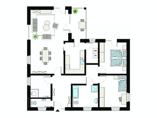 Fertighaus ProLife 117/20 von ProHaus Schlüsselfertig ab 334264€, Bungalow Grundriss 1