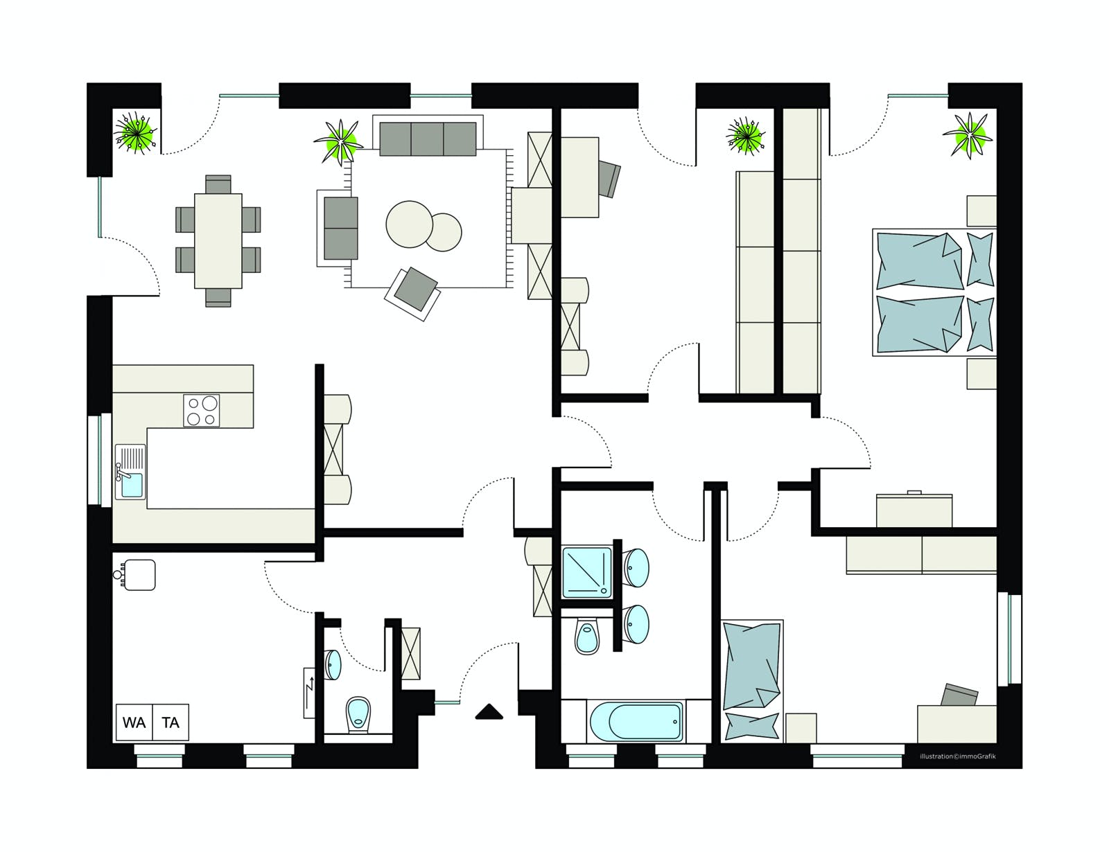 Fertighaus ProLife 151/20 von ProHaus Schlüsselfertig ab 376661€, Bungalow Grundriss 1