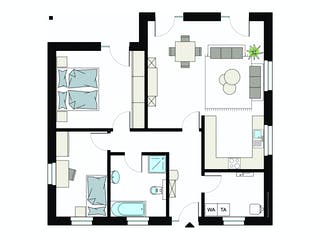 Fertighaus ProLife 92/20 von ProHaus Schlüsselfertig ab 288992€, Bungalow Grundriss 1