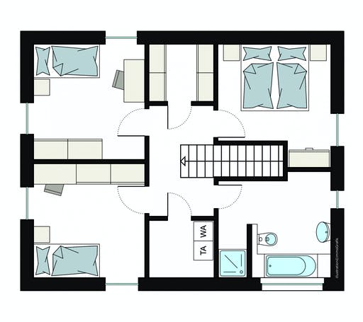 Fertighaus ProStyle 128/20 von ProHaus Ausbauhaus ab 225100€, Stadtvilla Grundriss 2