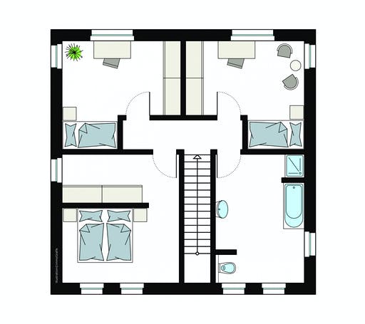 Fertighaus ProStyle 144/20 von ProHaus Ausbauhaus ab 235500€, Stadtvilla Grundriss 2