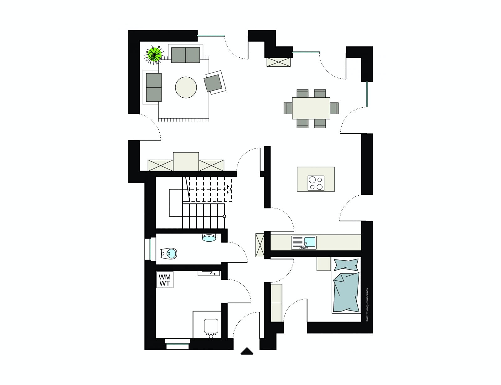 Fertighaus ProStyle 148/20 von ProHaus Schlüsselfertig ab 382459€, Satteldach-Klassiker Grundriss 1