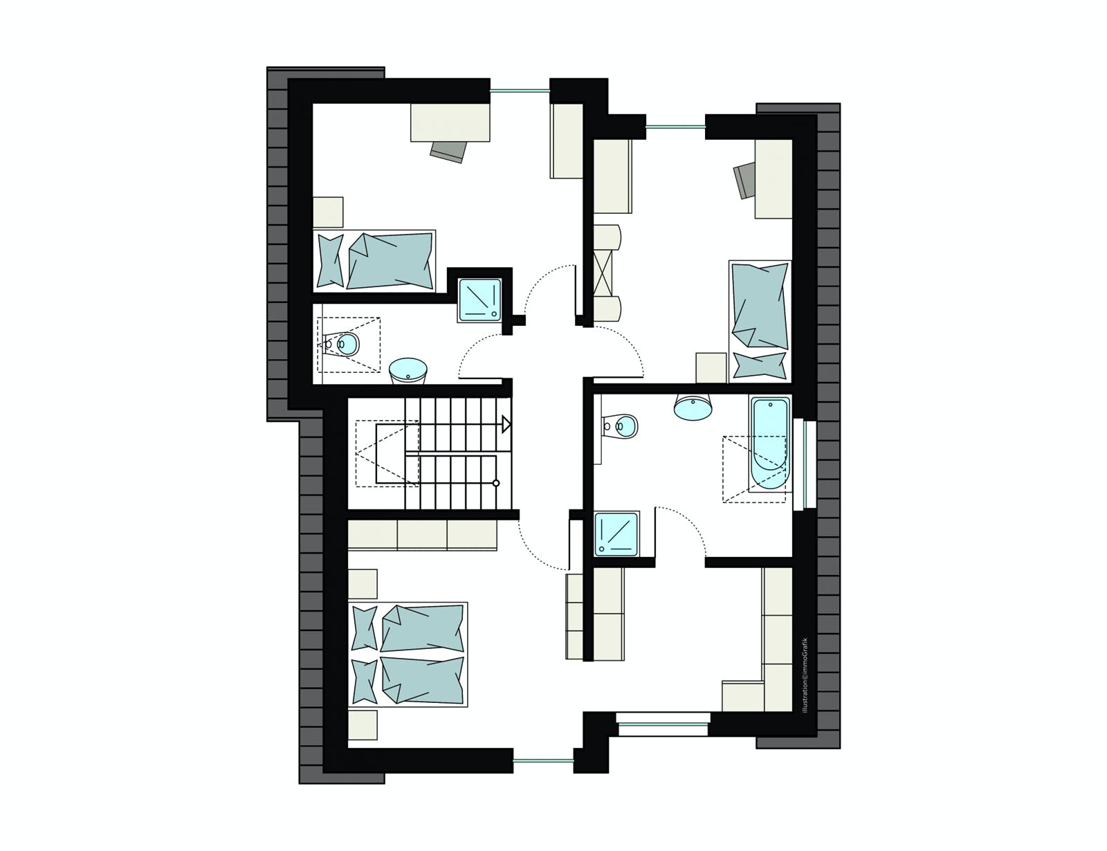 Fertighaus ProStyle 148/20 von ProHaus Schlüsselfertig ab 382459€, Satteldach-Klassiker Grundriss 2