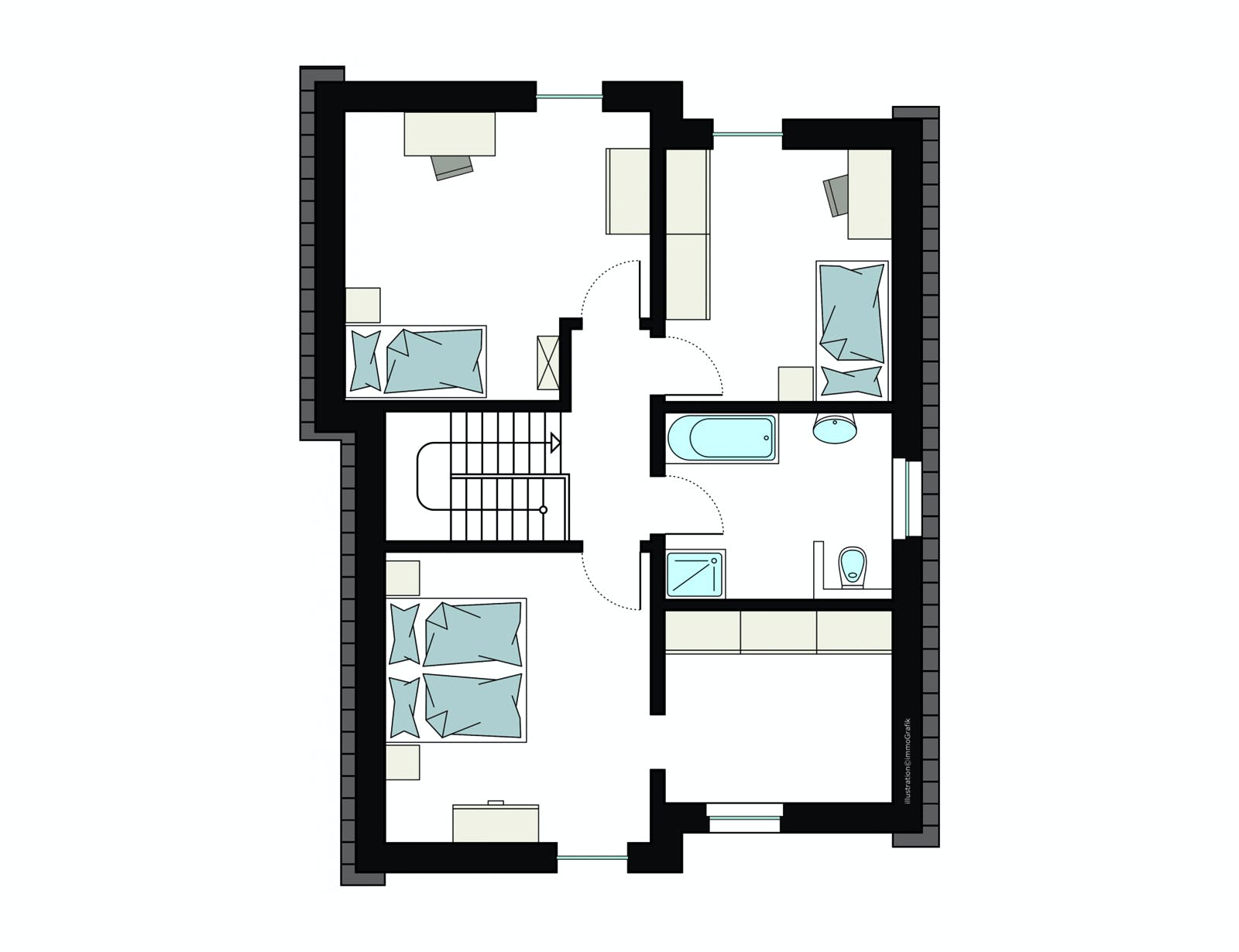 Fertighaus ProStyle152/20 von ProHaus Schlüsselfertig ab 395872€, Pultdachhaus Grundriss 2