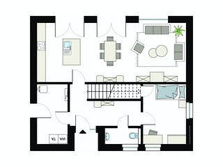 Fertighaus ProStyle158/20 von ProHaus Schlüsselfertig ab 426219€, Stadtvilla Grundriss 1