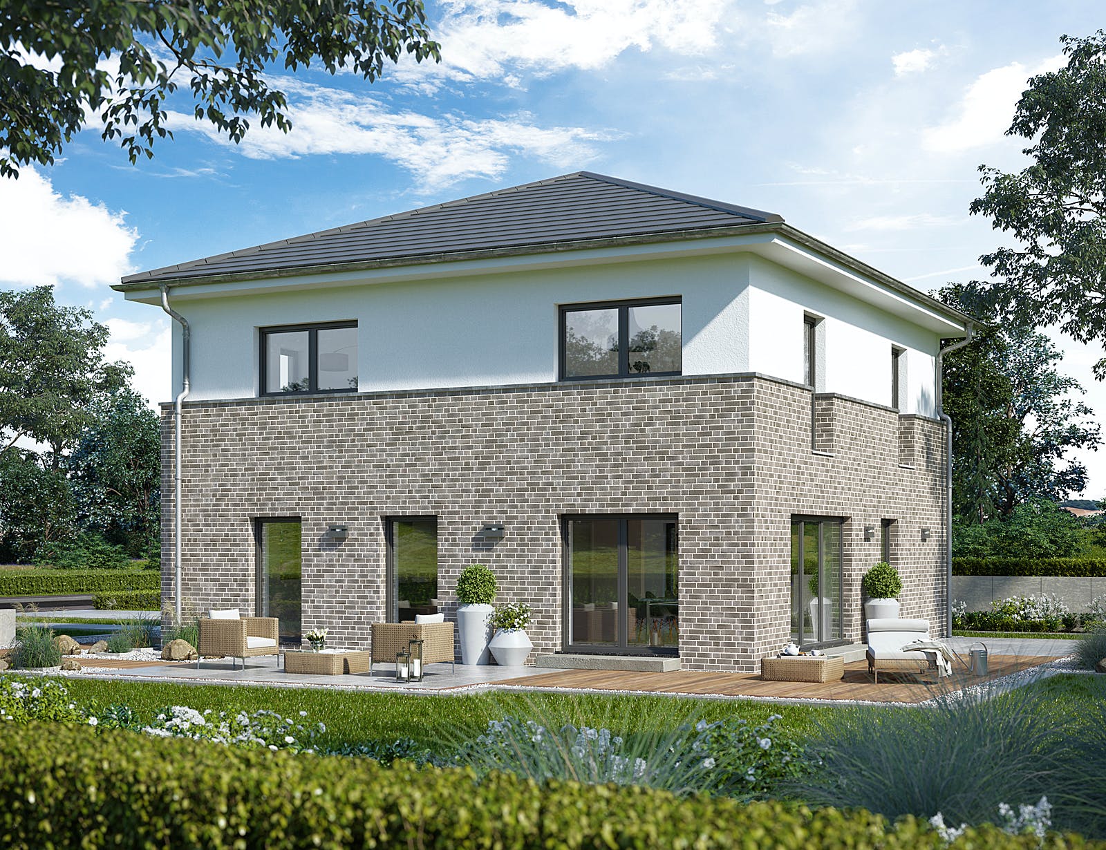 Fertighaus ProStyle 164/20 von ProHaus Schlüsselfertig ab 422501€, Stadtvilla Außenansicht 1