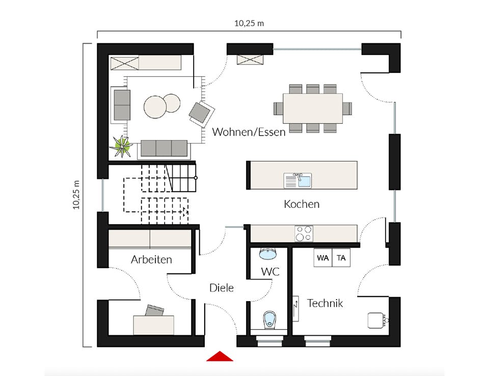 Fertighaus ProStyle 164/20 von ProHaus Schlüsselfertig ab 422501€, Stadtvilla Grundriss 1