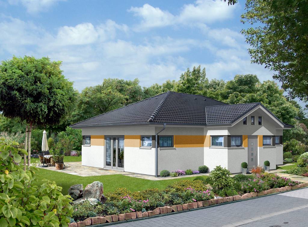 Fertighaus ProLife 107 (out) von ProHaus Ausbauhaus ab 166270€, Bungalow Außenansicht 1