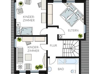 Fertighaus ProStyle 128 von ProHaus Ausbauhaus ab 158172€, Pultdachhaus Grundriss 1