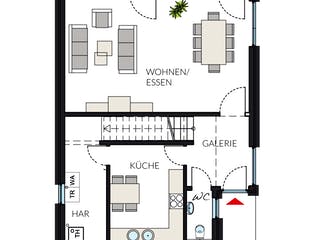 Fertighaus ProStyle 132 von ProHaus Ausbauhaus ab 208407€, Pultdachhaus Grundriss 1