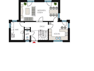 Fertighaus ProStyle 135 von ProHaus Ausbauhaus ab 208949€, Pultdachhaus Grundriss 1