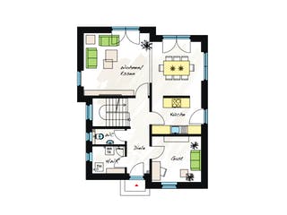 Fertighaus ProStyle 141 von ProHaus, Satteldach-Klassiker Grundriss 1