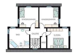 Fertighaus ProStyle 145 von ProHaus Ausbauhaus ab 183669€, Pultdachhaus Grundriss 2