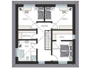 Fertighaus ProStyle145 - Jahres-Special von ProHaus Ausbauhaus ab 203899€, Stadtvilla Grundriss 2