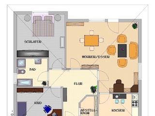 Fertighaus Puccini von v. Perbandt Holzbau Schlüsselfertig ab 160000€, Bungalow Grundriss 1