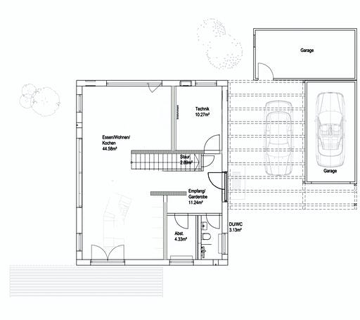 Luxhaus Pultdach Klassik 138 Floorplan 1