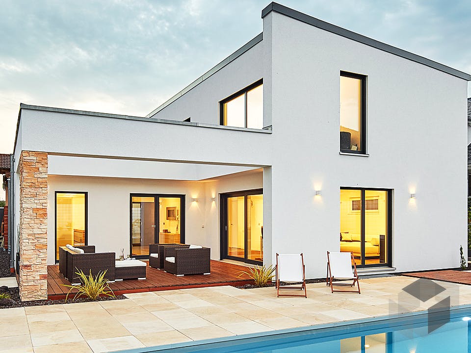 Pultdach Klassik 157 von LUXHAUS Außenansicht