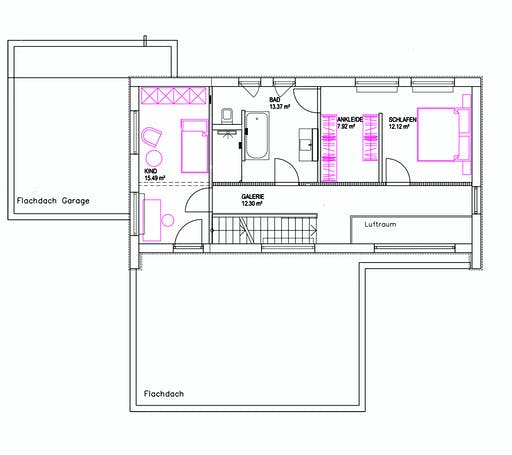 Luxhaus Pultdach Klassik 157 Floorplan 2