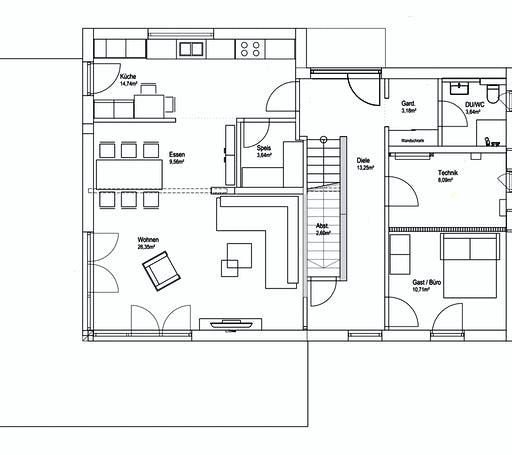 Luxhaus Pultdach Klassik 182 Floorplan 1