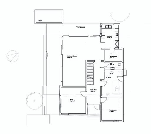 Luxhaus Pultdach Klassik 197 Floorplan 1