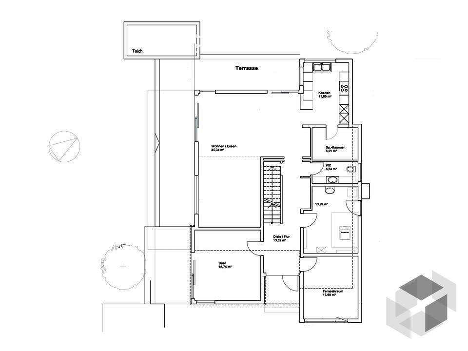 Pultdach Klassik 197 von LUXHAUS Grundriss