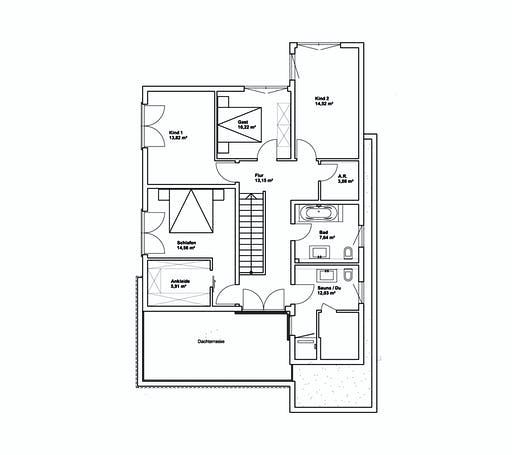 Luxhaus Pultdach Klassik 197 Floorplan 2