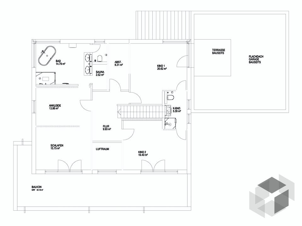 Pultdach Klassik 257 von LUXHAUS Grundriss