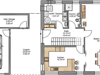 Fertighaus Pulthaus 159 von Suckfüll Energiesparhaus Schlüsselfertig ab 422156€, Pultdachhaus Grundriss 1