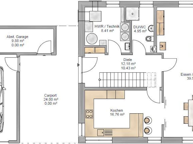 Fertighaus Pulthaus 159 von Suckfüll Energiesparhaus Schlüsselfertig ab 422156€, Pultdachhaus Grundriss 1