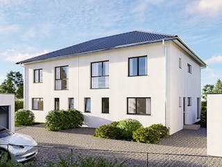 Massivhaus Luzern von P & P Massivhaus Schlüsselfertig ab 325000€, Stadtvilla Außenansicht 2