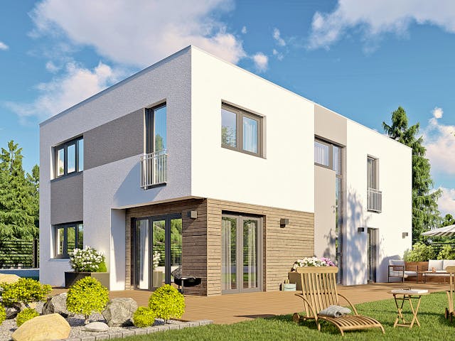 Massivhaus Berlin von P & P Massivhaus Schlüsselfertig ab 435000€, Cubushaus Außenansicht 1 Massivhaus Berlin von P & P Massivhaus Schlüsselfertig ab 435000€, Cubushaus Außenansicht 1